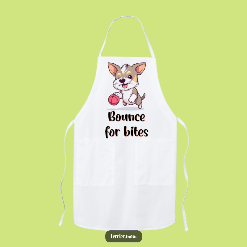 Funny Terrier Bouncy Ball Apron: Kitchen Focus, Perfect Humorous Chef Gift
