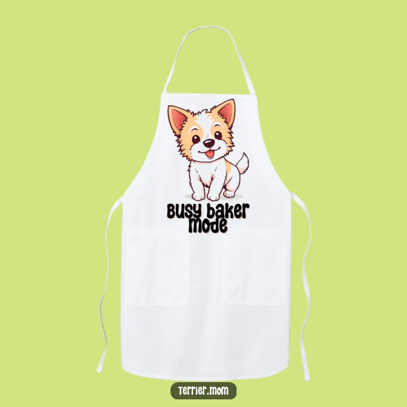 Funny Kawaii Terrier Apron - Perky Ears Wagging Tail, Kitchen Energy!