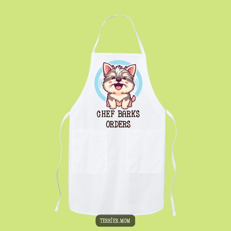 Funny Kawaii Terrier Dog Apron: Cook With a Barking Cadence!