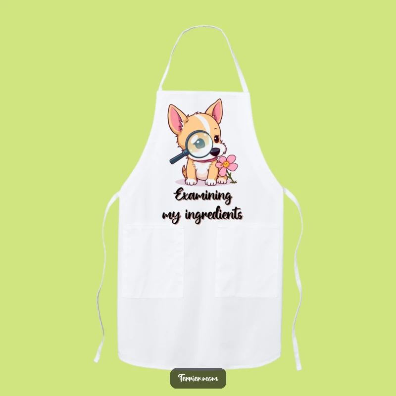 Funny Terrier Gardener's Apron: Keep Clean While Investigating Blooms!