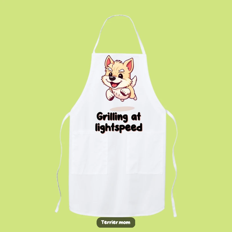 Funny Energetic Terrier Dog Apron: Chef Sprinter, Hilarious Kitchen Funny Gift