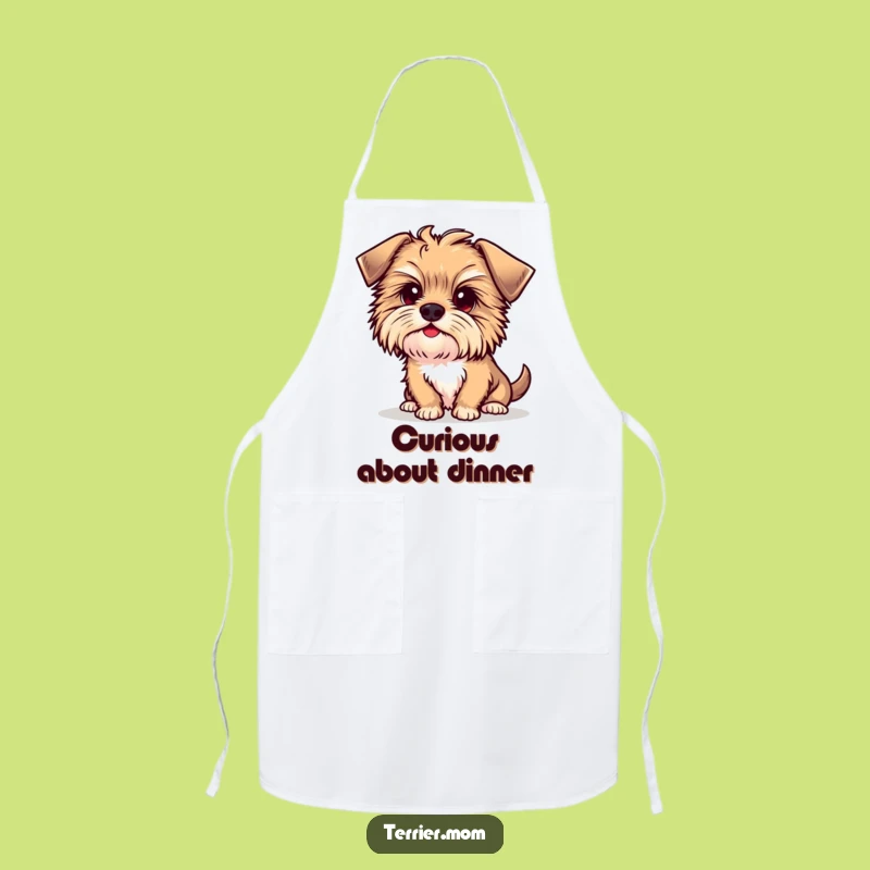 Funny Kawaii Terrier Apron - Kitchen Humor with a Curious Dog