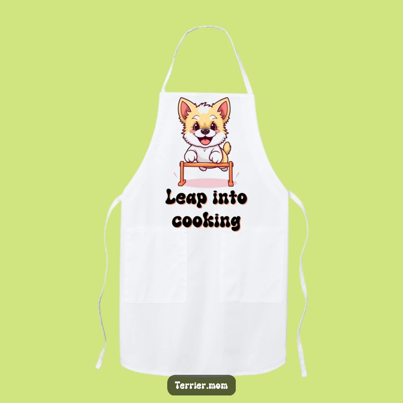 Funny Kawaii Terrier Dog Apron - Chef's Delight Leaping Dog Gear