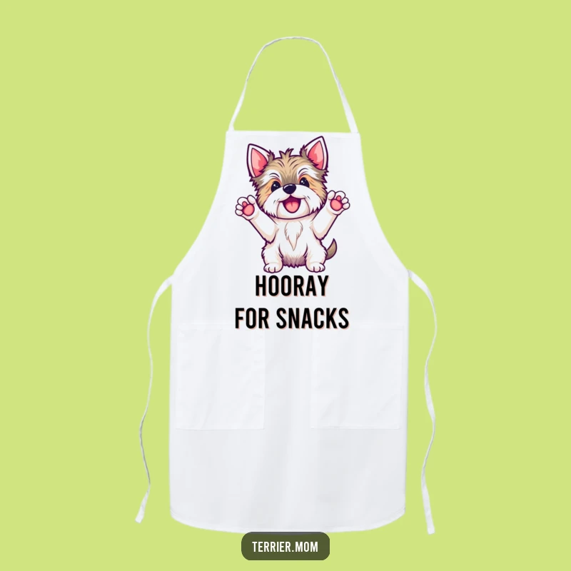 Funny Kawaii Terrier Hooray Apron - Cheerful Chef Celebration Gear