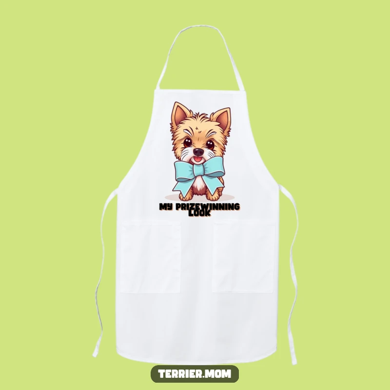 Funny Kawaii Terrier Ribbon Apron - Chef's Big Win Gear