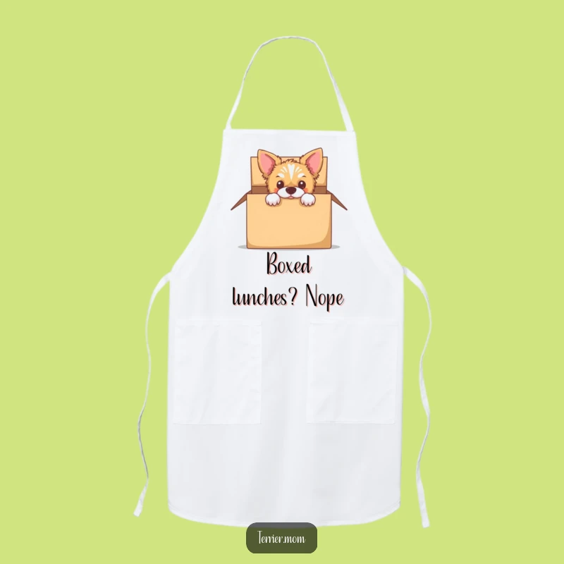 Funny Peek-a-Boo Terrier Apron - Kitchen Dog's Box Surprise Gift