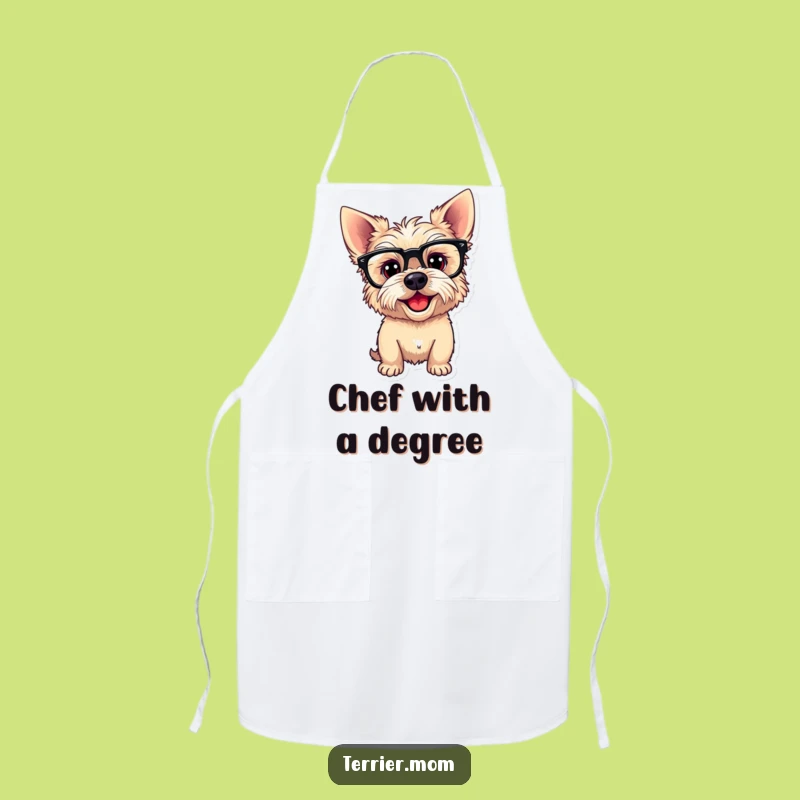 Funny Playful Terrier Dog Apron: Smart Cook Pup, Hilarious Kitchen Funny Gift
