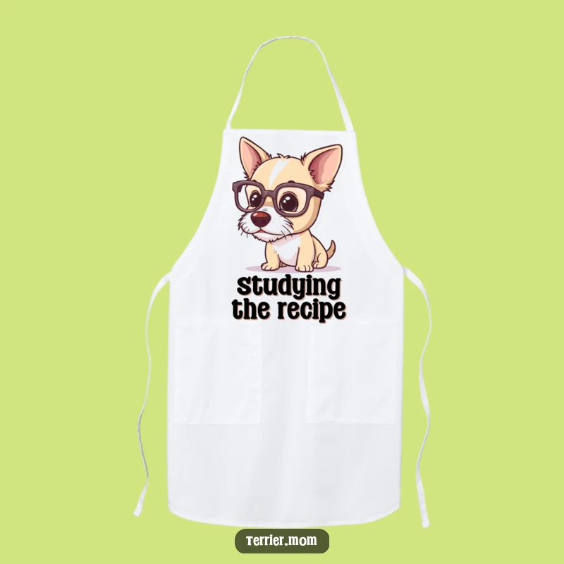 Funny Terrier Glasses Apron: Hilarious Dog Gift for the Smartest Chef!