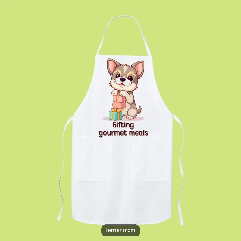 Funny Terrier Gift Stack Apron - Cook with Balancing Skill Gift