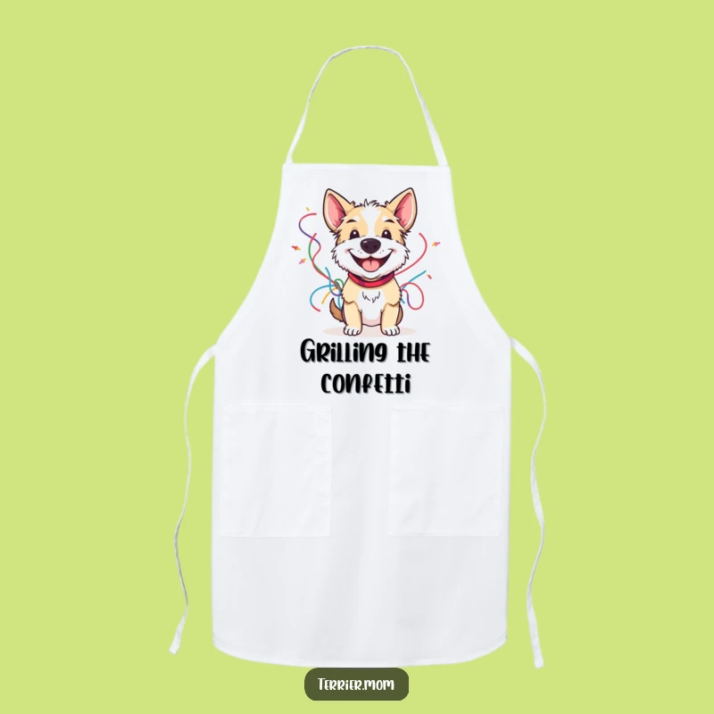 Funny Terrier Streamer Apron: Cook and Celebrate with Cheerful Humor