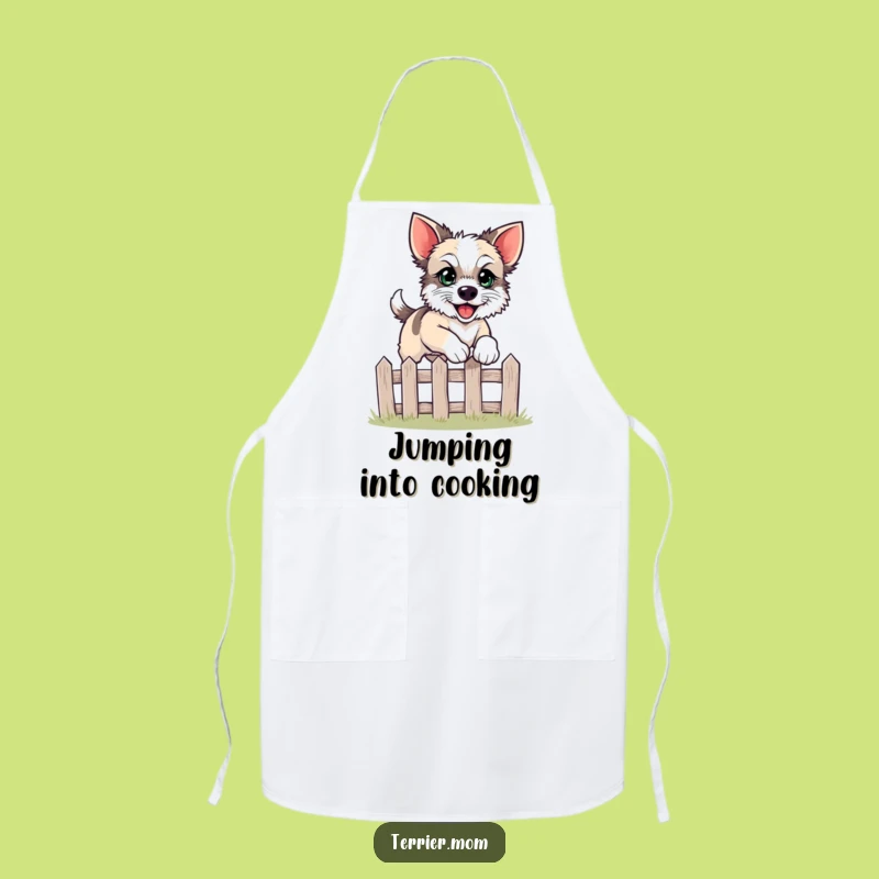 Funny Leaping Terrier Apron - Cook with Joyful Energy
