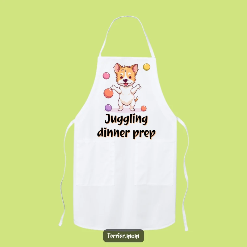 Kitchen Juggler: Funny Juggler Terrier Apron for Clumsy Cooks!