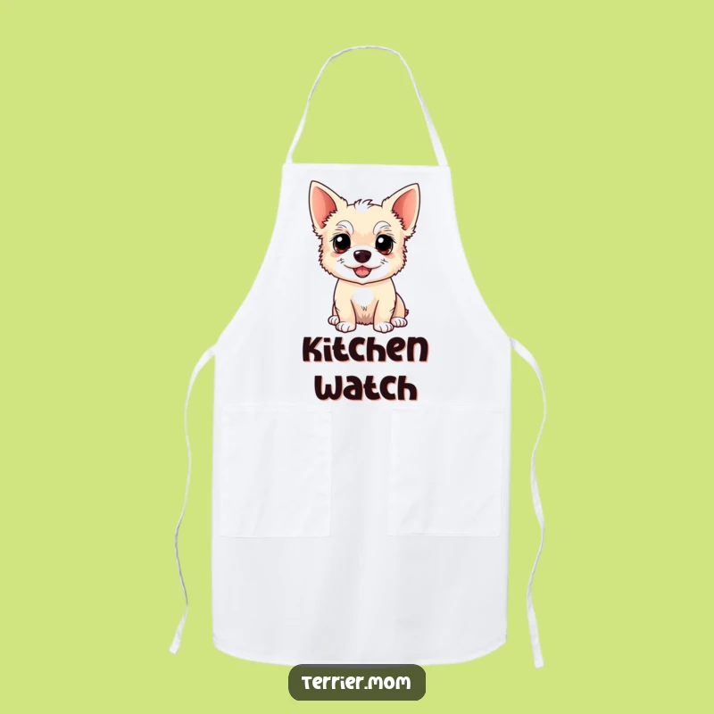 Funny Kawaii Terrier Dog Apron: Cook with Joy and Alertness