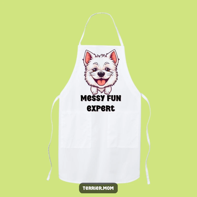 Funny Goofy Grin Terrier Apron - Chef's Happy Dog Kitchen Gift