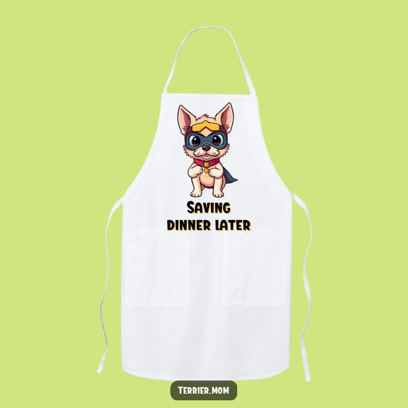 Funny Superhero Terrier Apron: Cook Like a Hero with This Hilarious 'Funny Gift' Chef's Wear