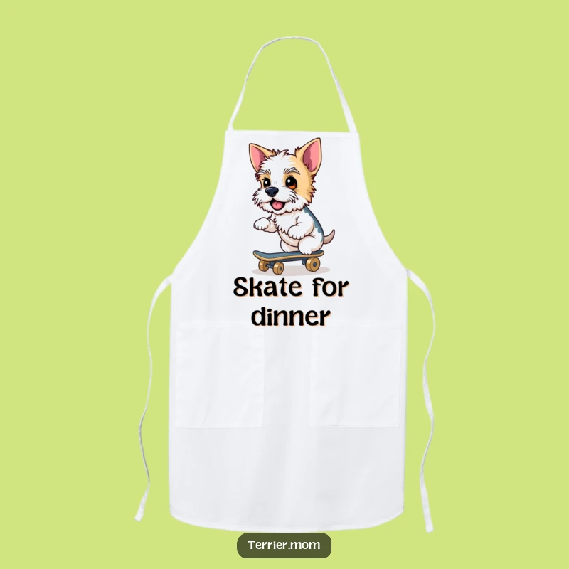 Funny Terrier Skateboard Apron: Kitchen Cool, Perfect Humorous Chef Gift