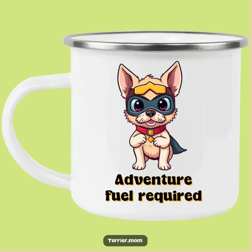 Funny Superhero Terrier Camping Mug: Your Adventure Buddy's 'Funny Gift' Drinkware