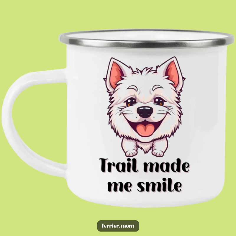 Funny Goofy Grin Terrier Camping Mug - Adventure Happy Dog Cup Gift