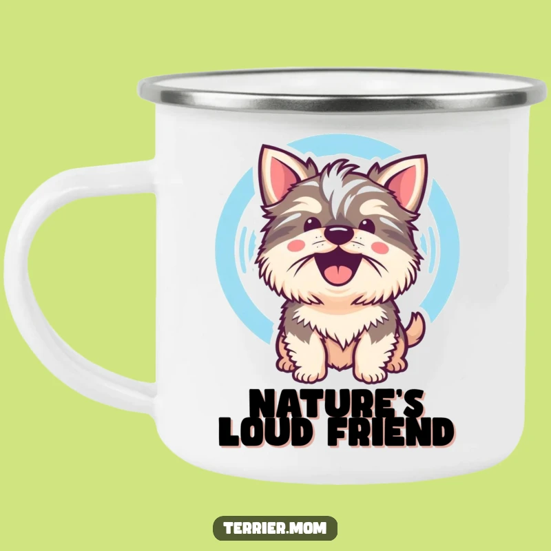 Funny Kawaii Terrier Dog Camping Mug: Bark Loudly Through Your Adventures!