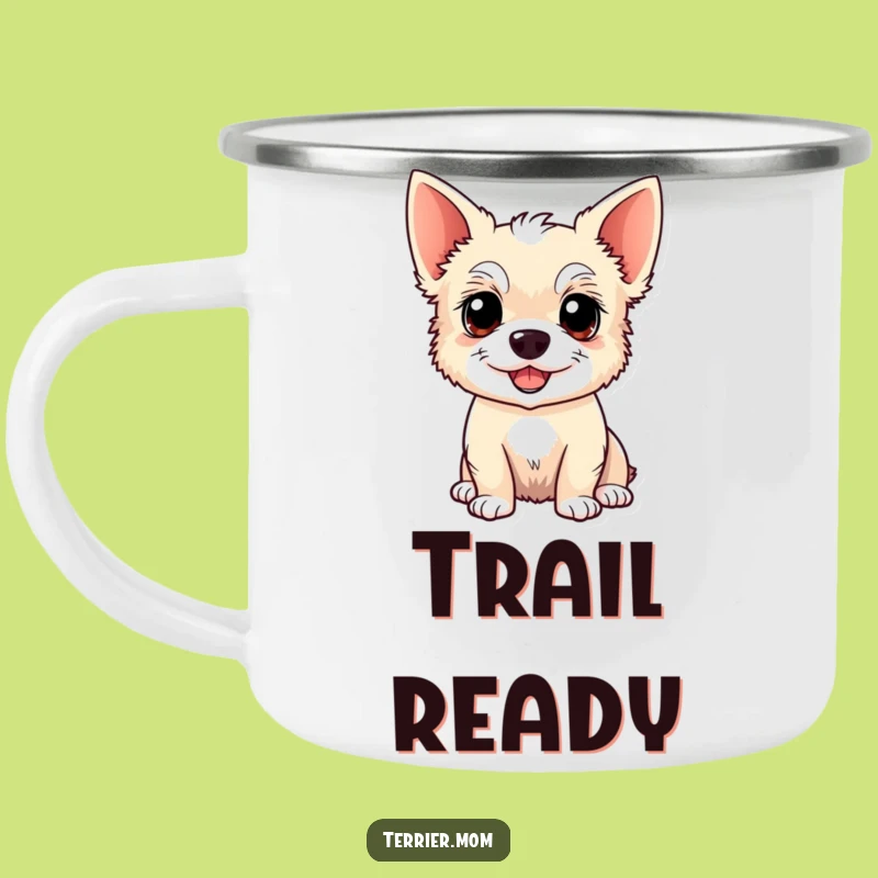 Funny Kawaii Terrier Dog Camping Mug: Happy Adventures Await