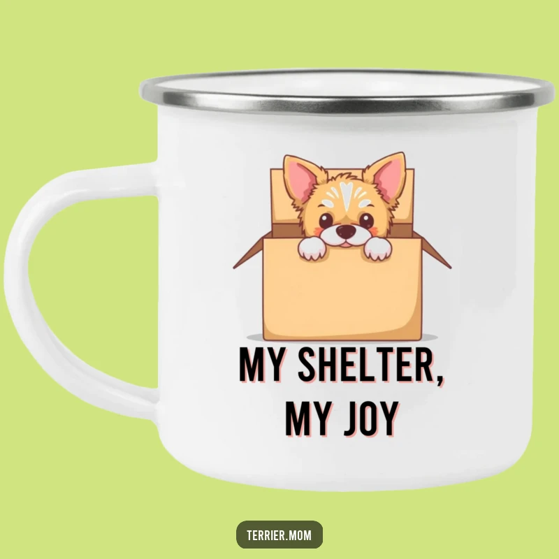 Funny Peek-a-Boo Terrier Camping Mug - Adventure Dog Box Cup Gift