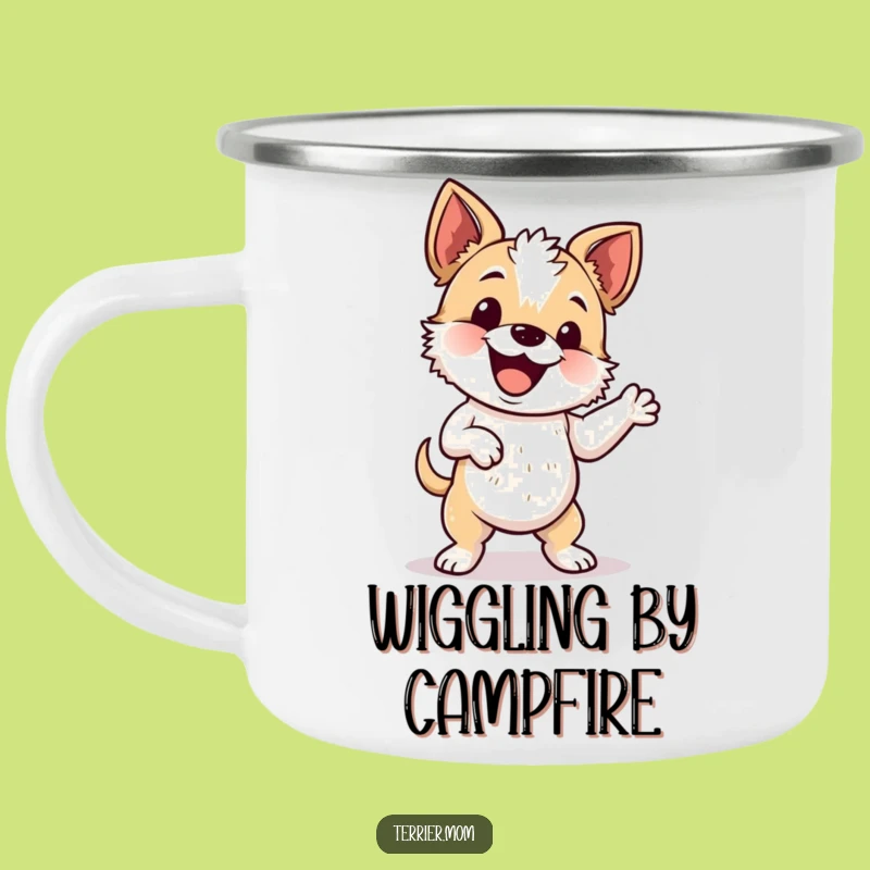 Funny Wiggle Dance Terrier Camping Mug - Adventure Dog Dance Cup Gift