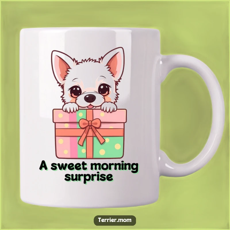 Funny Kawaii Terrier Mug: Gift Box Surprise, Adorable Dog Lover Gift