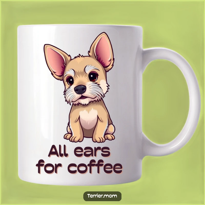 Funny Big Ears Terrier Mug: A Hilarious Gift for the Attentive Dog Lover!
