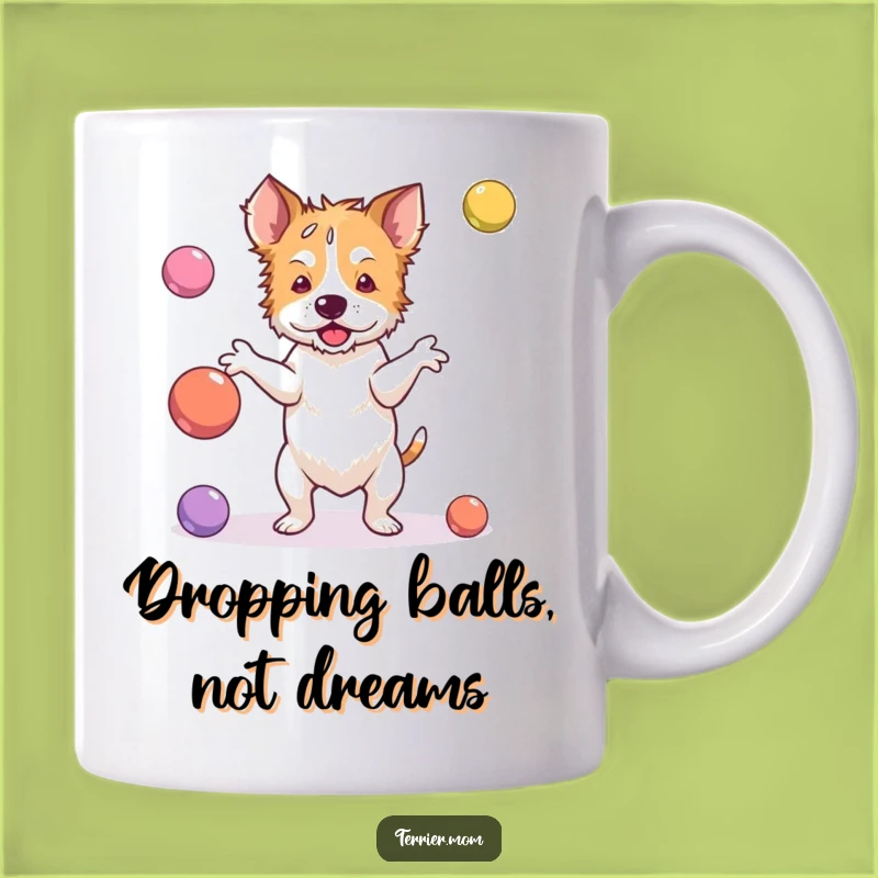 Funny Clumsy Juggler Terrier Mug: A Hilarious Gift for the Try-Hard Dog Lover!