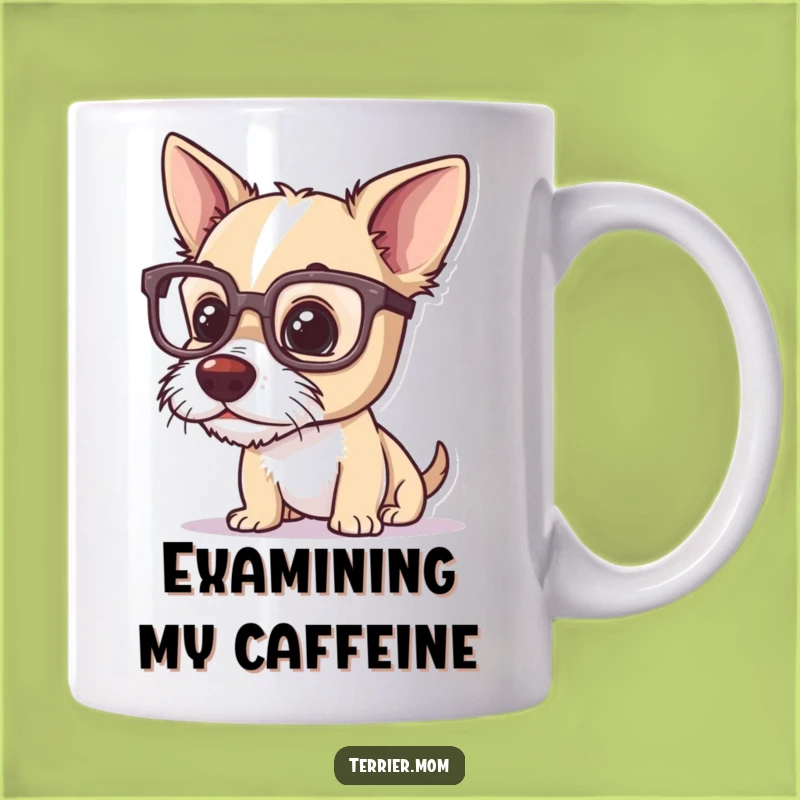 Funny Curious Terrier Glasses Mug: Hilarious Dog Gift for Smarty Pants!