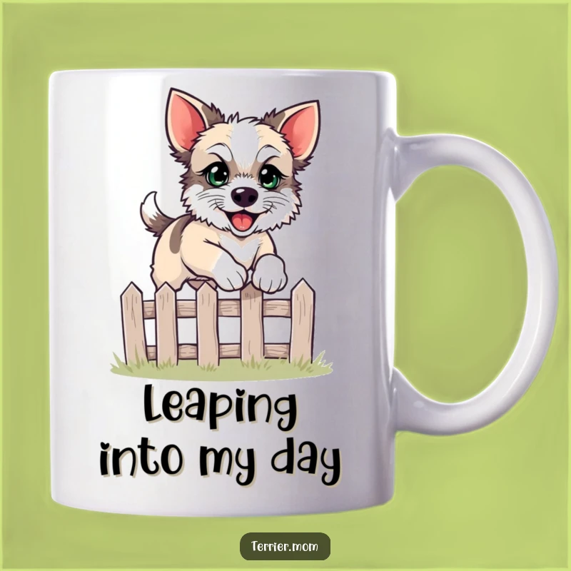 Funny Leaping Terrier Mug - Joyful Dog Lover Gift for Active Pups