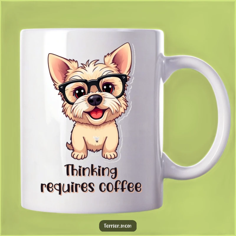 Funny Playful Terrier Dog Mug: Goofy Glasses Pup, Perfect Funny Gift for Smarty Pants