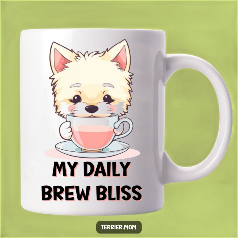 Funny Terrier Dog Tea Lover Mug: Content Sips From Tiny Cup Gift Idea