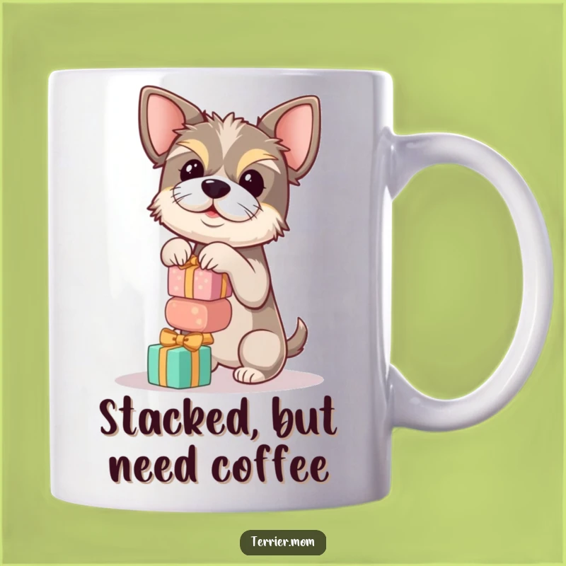 Funny Terrier Gift Stack Mug - Hilarious Dog Balancing Act Gift