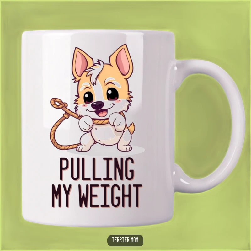 Funny Tug-of-War Terrier Mug - Playful Dog Lover Gift for Determined Souls