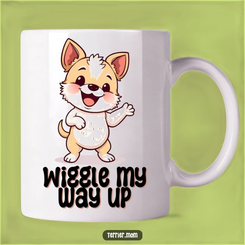 Funny Wiggle Dance Terrier Mug - Happy Dog Celebration Gift