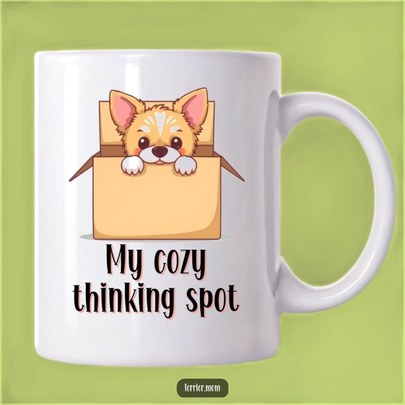 Funny Peek-a-Boo Terrier Mug - Curious Dog Box Lover Gift