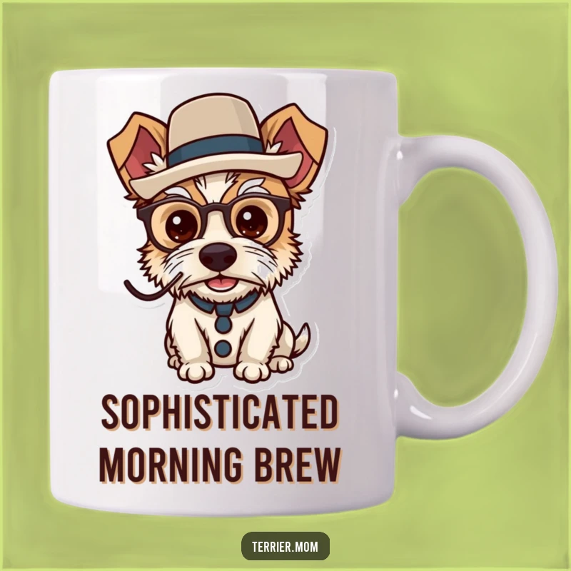 Funny Dapper Terrier Monocle Mug - Sophisticated Dog Lover Gift Idea