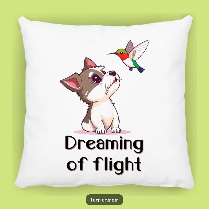 Cozy Funny Terrier Hummingbird Pillow: Adorable Surprise for Your Couch