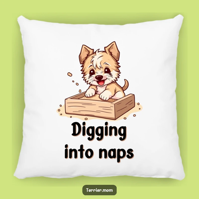 Soft Funny Terrier Pillow: Digging Comfort, Cozy Dog Gift