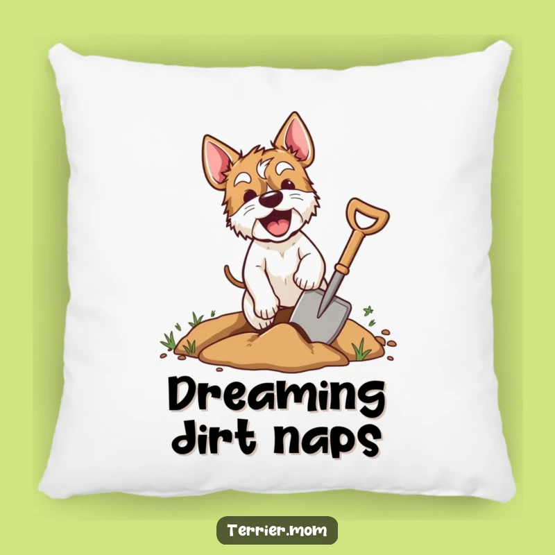Funny Digging Terrier Pillow - Cozy Dog Shovel Action Cushion Gift