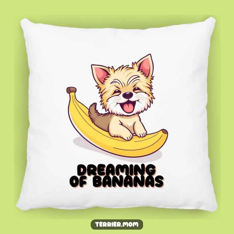 Funny Giggling Terrier Dog Banana Peel Slide Pillow - Comfy Cute Cushion