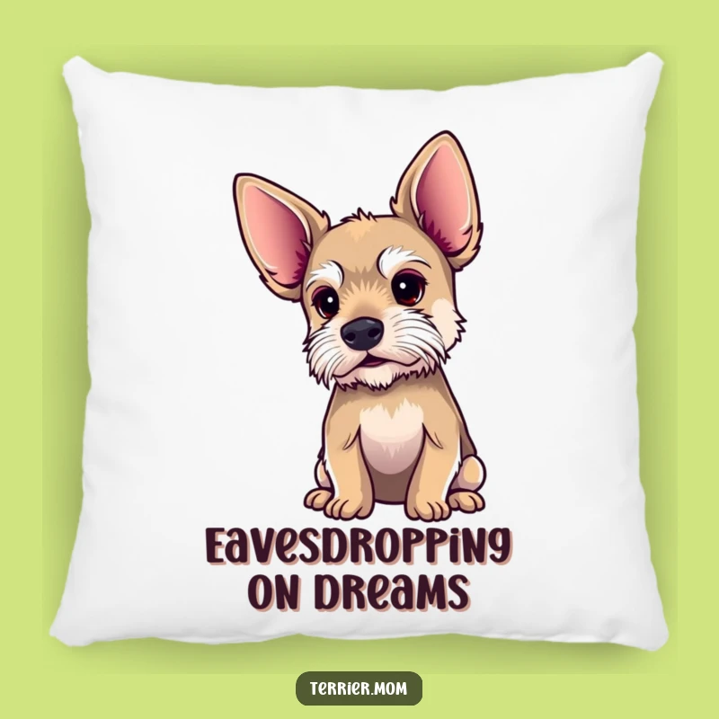 Comfy Listener: Funny Big Ears Terrier Pillow for Cozy Relaxation!