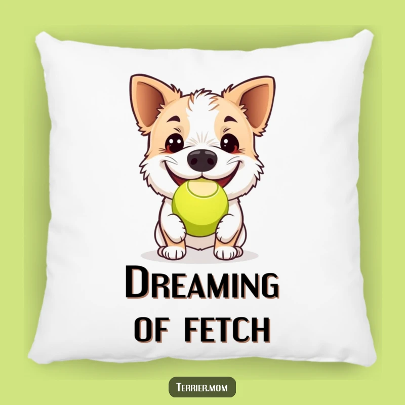 Funny Grinning Terrier Tennis Ball Pillow: Cozy and Hilarious Dog Gift!