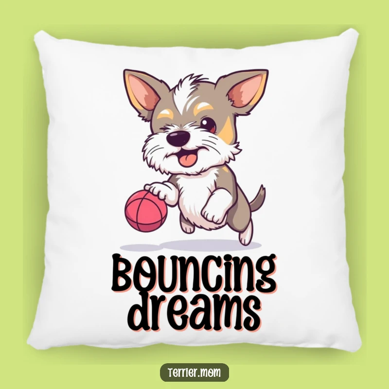 Funny Terrier Bouncy Ball Pillow: Cozy Focus, Perfect Humorous Accent