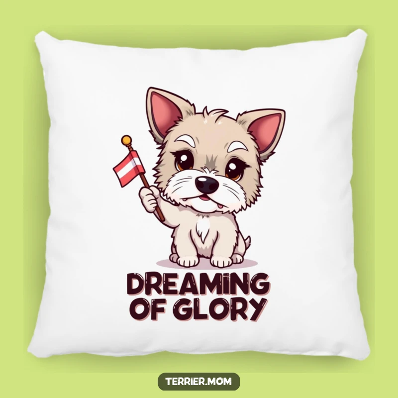 Funny Terrier Flag Pillow: Cozy Patriotism, Perfect Humorous Accent