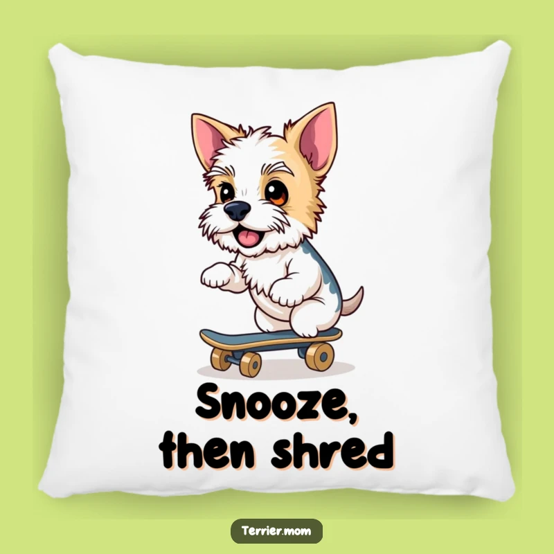 Funny Terrier Skateboard Pillow: Cozy Coolness, Perfect Humorous Accent