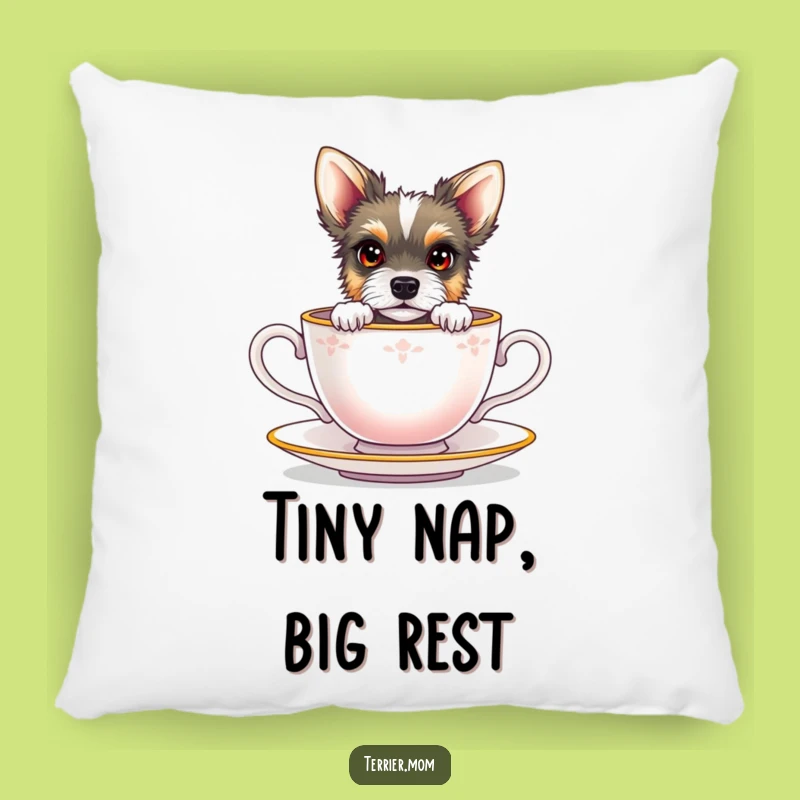 Funny Terrier Teacup Pillow: Peeking Dog Cushion, Comfy Gift
