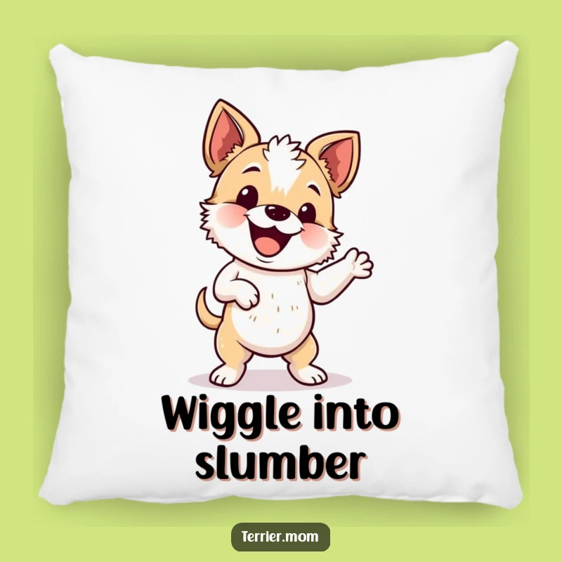Funny Wiggle Dance Terrier Pillow - Comfy Dog's Dance Decor Gift