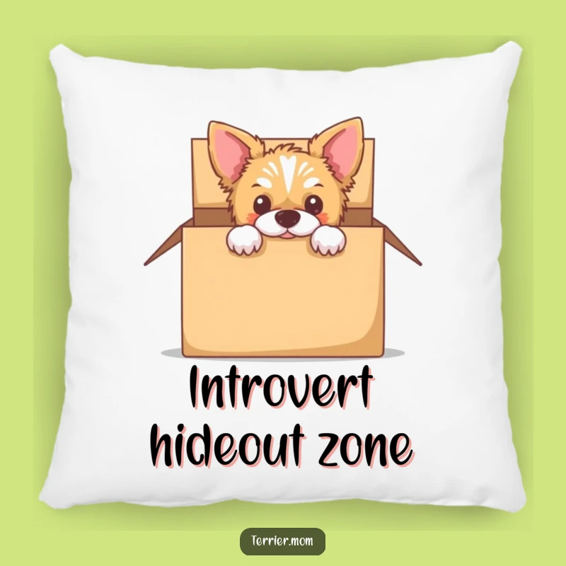 Funny Peek-a-Boo Terrier Pillow - Comfy Dog's Box Nest Decor Gift